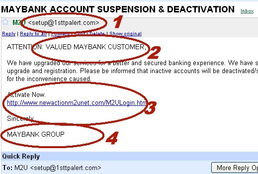 fake email from bank